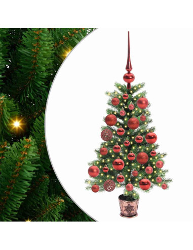 Albero di Natale con 150 LED con supporto Verde 65 cm PE