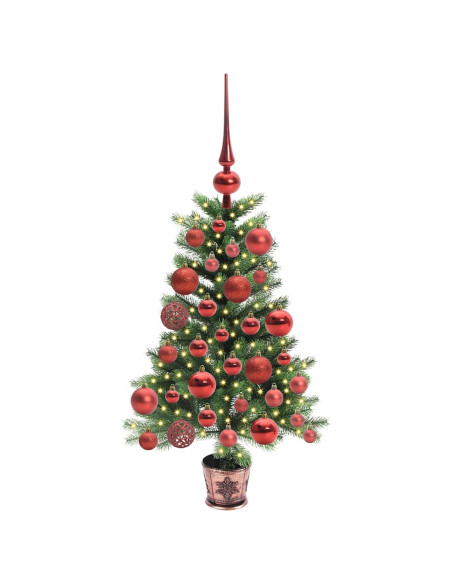 Albero di Natale con 150 LED con supporto Verde 65 cm PE