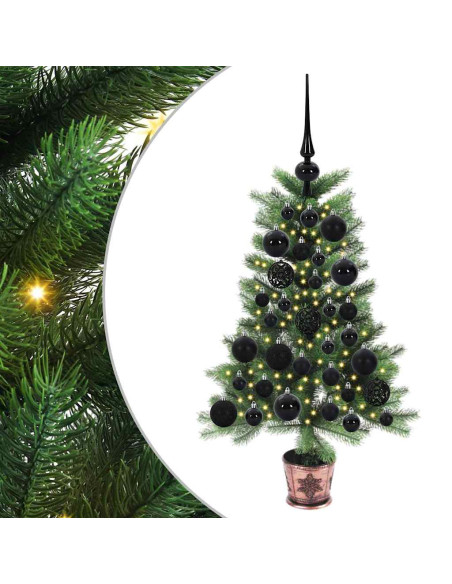 Albero di Natale con 150 LED con supporto Verde 65 cm PE
