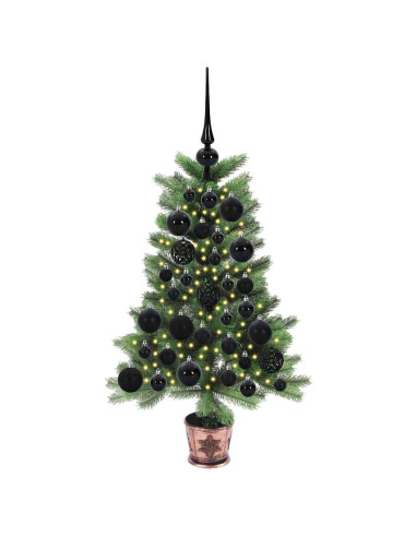 Albero di Natale con 150 LED con supporto Verde 65 cm PE