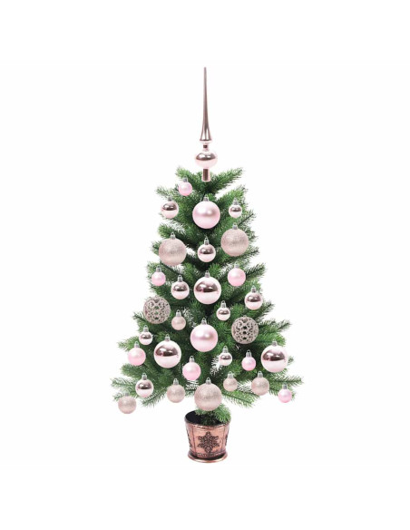Albero di Natale con 150 LED con supporto Verde 65 cm PE