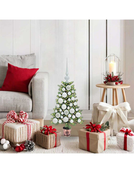 Albero di Natale con 150 LED con supporto Verde 65 cm PE