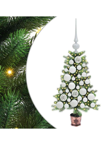 Albero di Natale con 150 LED con supporto Verde 65 cm PE