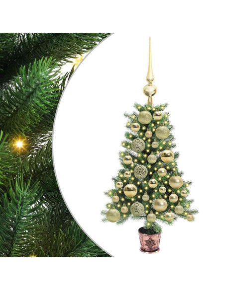 Albero di Natale con 150 LED con supporto Verde 65 cm PE
