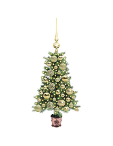 Albero di Natale con 150 LED con supporto Verde 65 cm PE