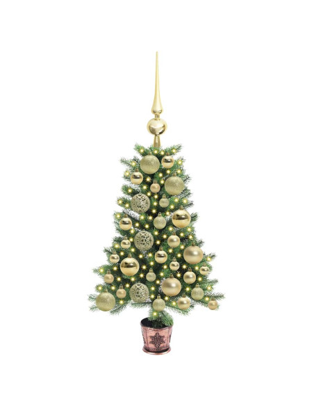 Albero di Natale con 150 LED con supporto Verde 65 cm PE