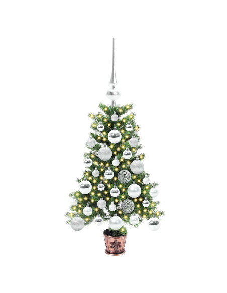 Albero di Natale con 150 LED con supporto Verde 65 cm PE