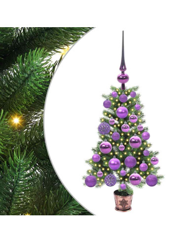 Albero di Natale con 150 LED con supporto Verde 65 cm PE