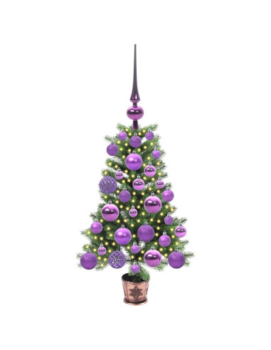 Albero di Natale con 150 LED con supporto Verde 65 cm PE