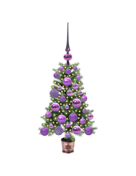 Albero di Natale con 150 LED con supporto Verde 65 cm PE