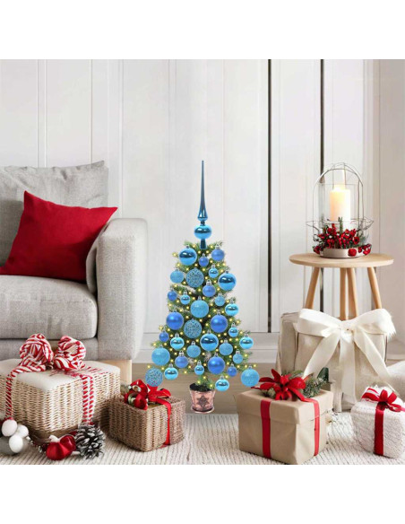 Albero di Natale con 150 LED con supporto Verde 65 cm PE