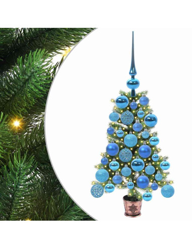 Albero di Natale con 150 LED con supporto Verde 65 cm PE