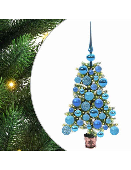 Albero di Natale con 150 LED con supporto Verde 65 cm PE