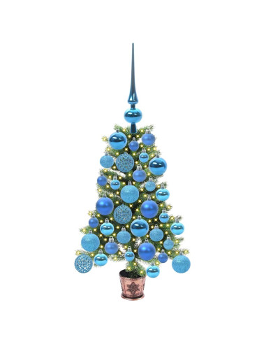 Albero di Natale con 150 LED con supporto Verde 65 cm PE