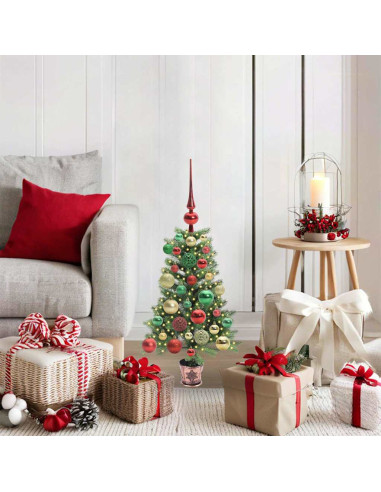 Albero di Natale con 150 LED con supporto Verde 65 cm PE