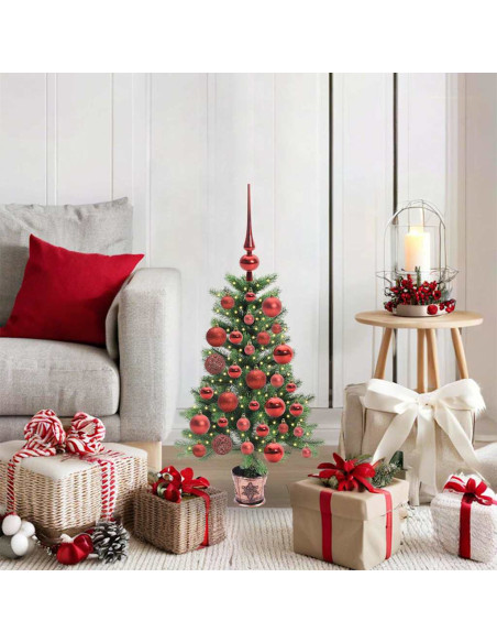 Albero di Natale con 150 LED con supporto Verde 90 cm PE