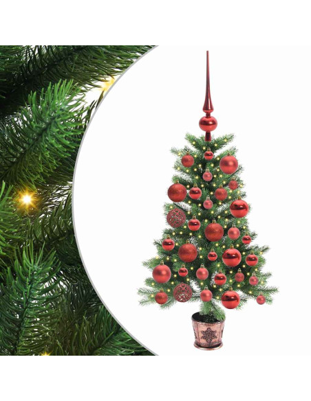 Albero di Natale con 150 LED con supporto Verde 90 cm PE