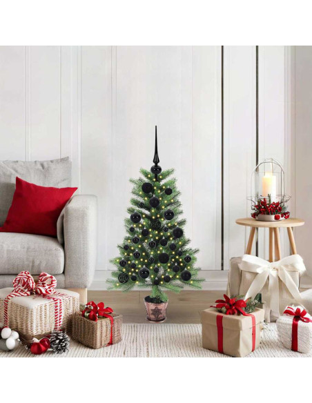 Albero di Natale con 150 LED con supporto Verde 90 cm PE