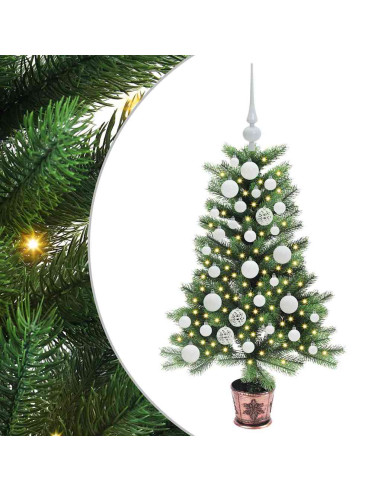 Albero di Natale con 150 LED con supporto Verde 90 cm PE