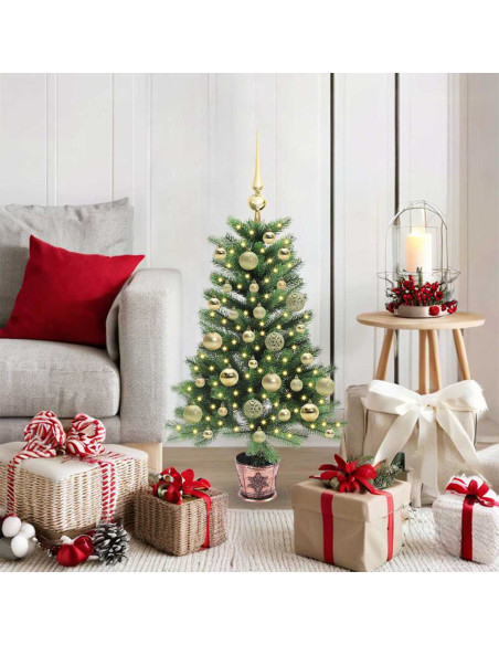 Albero di Natale con 150 LED con supporto Verde 90 cm PE