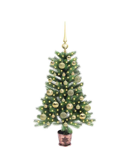 Albero di Natale con 150 LED con supporto Verde 90 cm PE