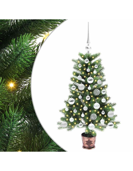 Albero di Natale con 150 LED con supporto Verde 90 cm PE