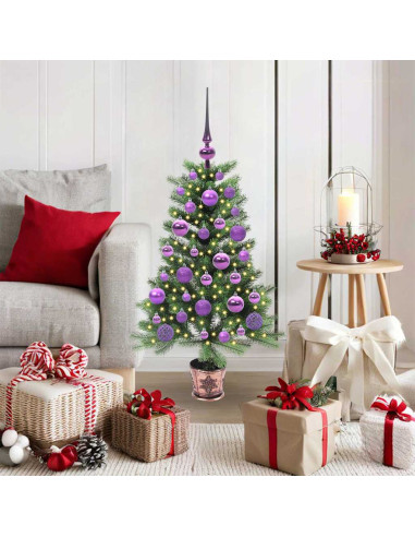 Albero di Natale con 150 LED con supporto Verde 90 cm PE