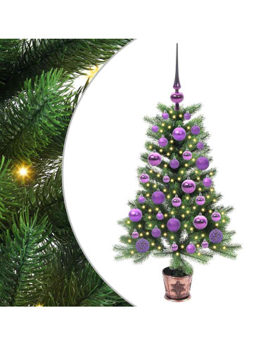 Albero di Natale con 150 LED con supporto Verde 90 cm PE