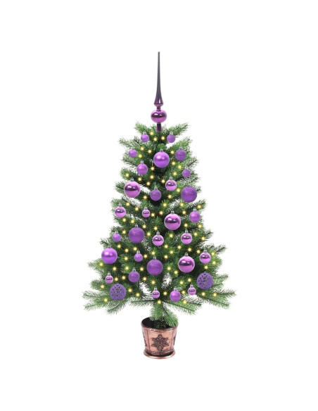 Albero di Natale con 150 LED con supporto Verde 90 cm PE