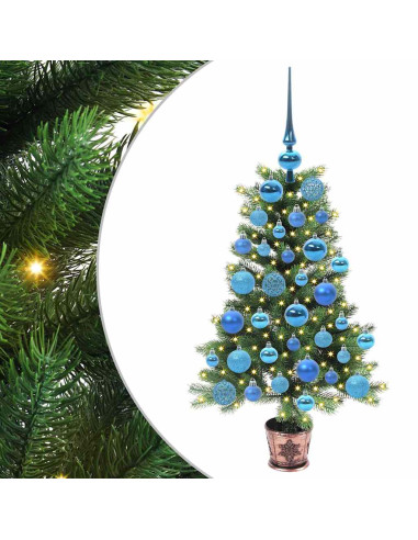 Albero di Natale con 150 LED con supporto Verde 90 cm PE
