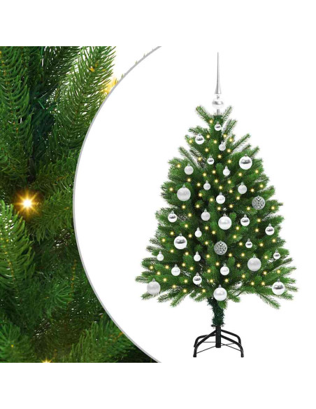 Albero di Natale con 150 LED con supporto Verde 120 cm PE