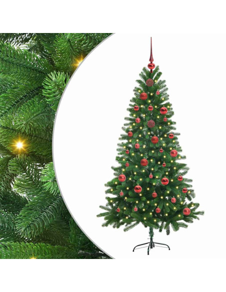 Albero di Natale con 150 LED con supporto Verde 150 cm PE