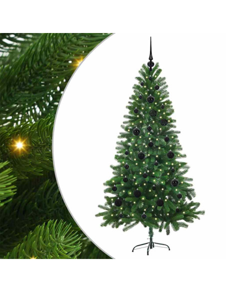 Albero di Natale con 150 LED con supporto Verde 150 cm PE