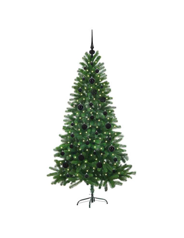 Albero di Natale con 150 LED con supporto Verde 150 cm PE