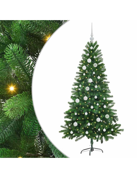 Albero di Natale con 150 LED con supporto Verde 150 cm PE