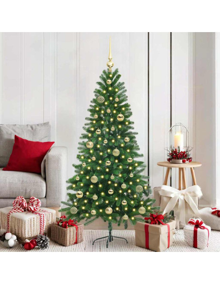 Albero di Natale con 150 LED con supporto Verde 150 cm PE