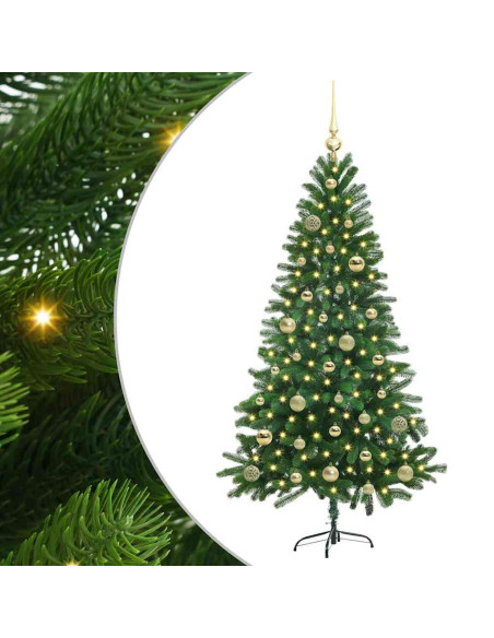 Albero di Natale con 150 LED con supporto Verde 150 cm PE