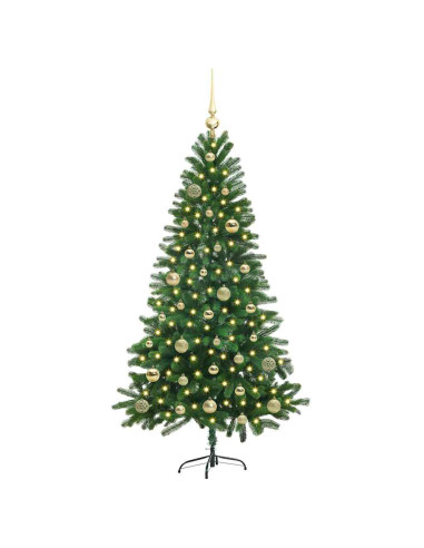 Albero di Natale con 150 LED con supporto Verde 150 cm PE