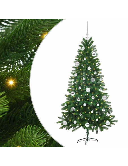 Albero di Natale con 150 LED con supporto Verde 150 cm PE