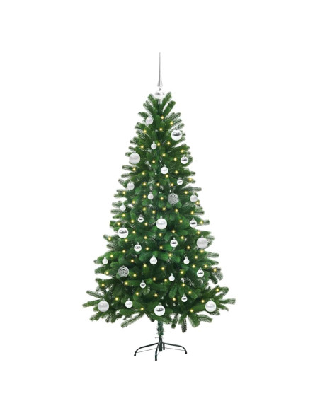 Albero di Natale con 150 LED con supporto Verde 150 cm PE