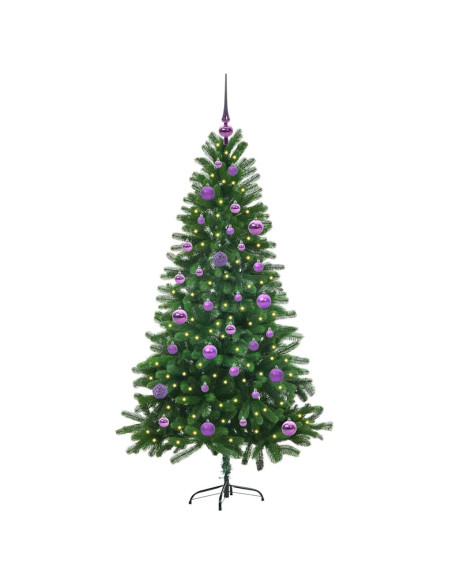 Albero di Natale con 150 LED con supporto Verde 150 cm PE