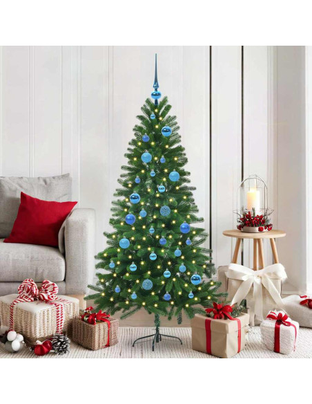 Albero di Natale con 150 LED con supporto Verde 150 cm PE