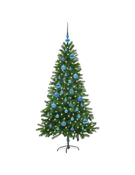 Albero di Natale con 150 LED con supporto Verde 150 cm PE