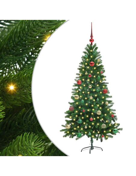 Albero di Natale con 150 LED con supporto Verde 150 cm PE