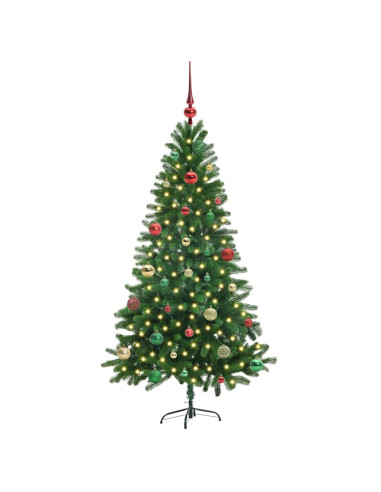 Albero di Natale con 150 LED con supporto Verde 150 cm PE
