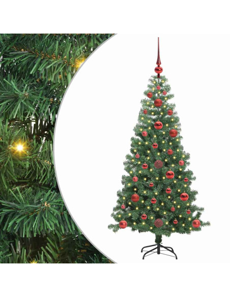 Albero di Natale con 150 LED con supporto Verde 120 cm PVC