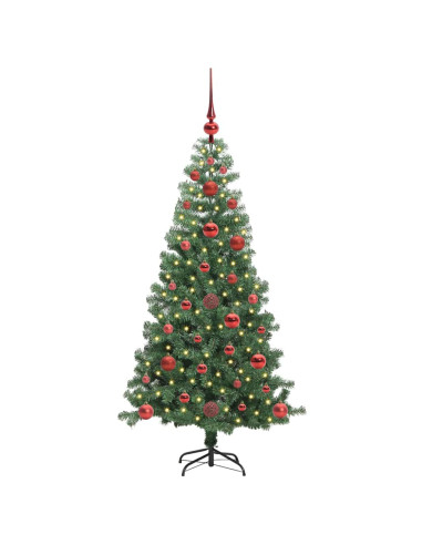Albero di Natale con 150 LED con supporto Verde 120 cm PVC