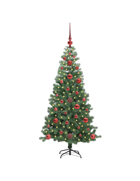 Albero di Natale con 150 LED con supporto Verde 120 cm PVC
