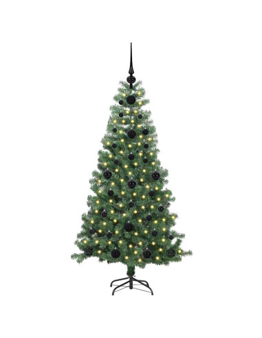 Albero di Natale con 150 LED con supporto Verde 120 cm PVC