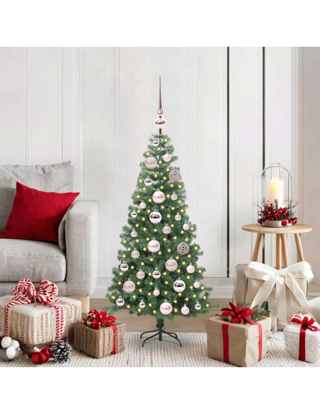 Albero di Natale con 150 LED con supporto Verde 120 cm PVC